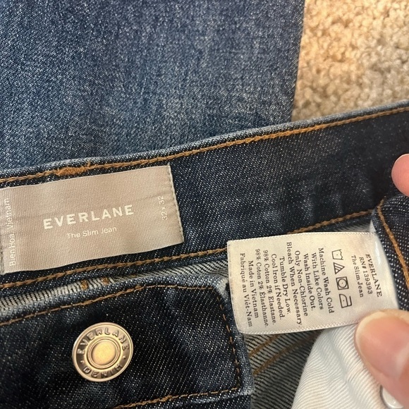 Everlane The Slim Jean Women's 32x32 Classic Blue Denim 5 Pocket Jeans - Picture 3 of 11